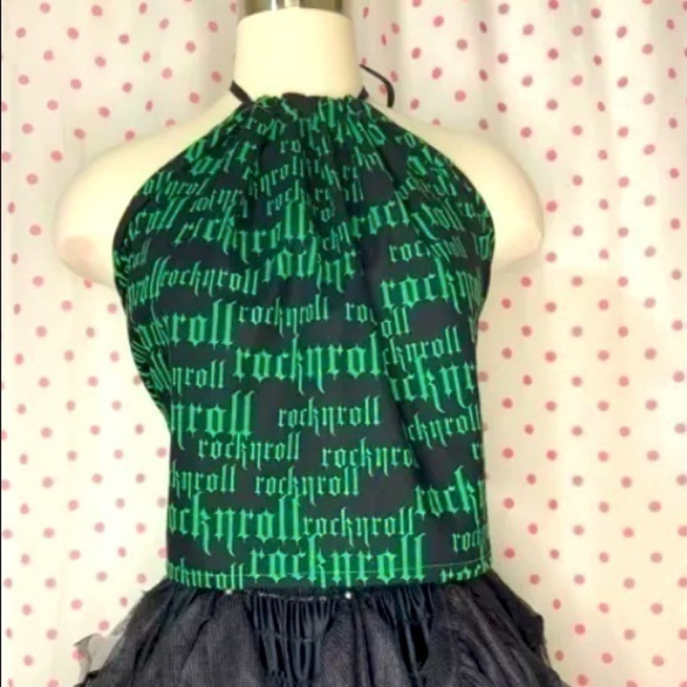VINTAGE 70's BOHO FESTIVAL HIPPY HALTER TOP M/L